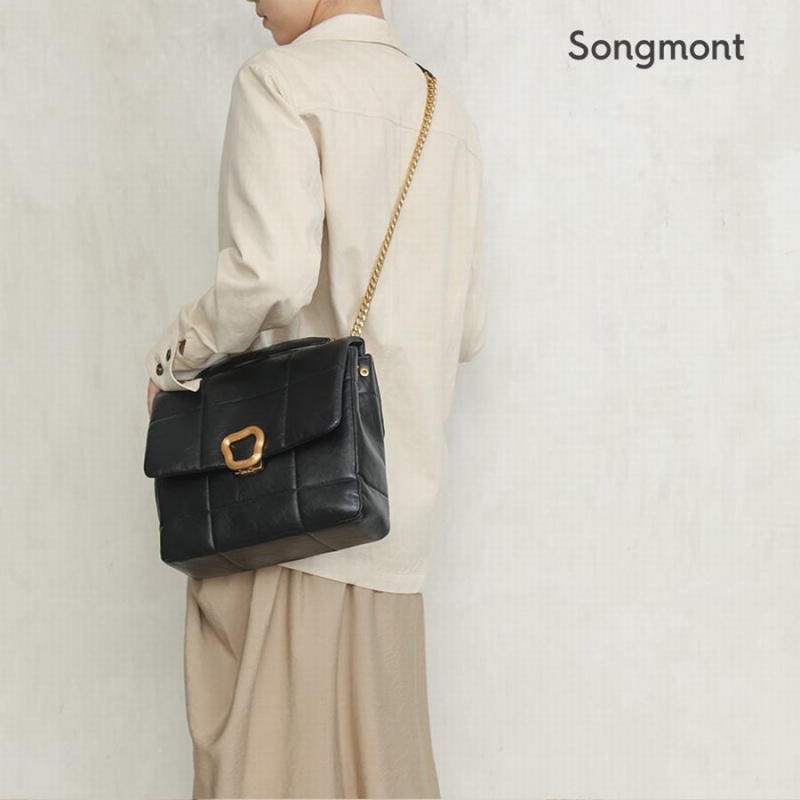 Borse Crossbody Songmont Large Chocolate Nere | ITALIA 07581