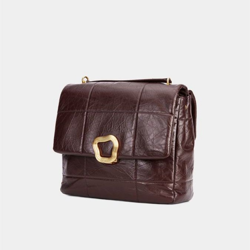 Borse Crossbody Songmont Large Chocolate Bordeaux | ITALIA 10834